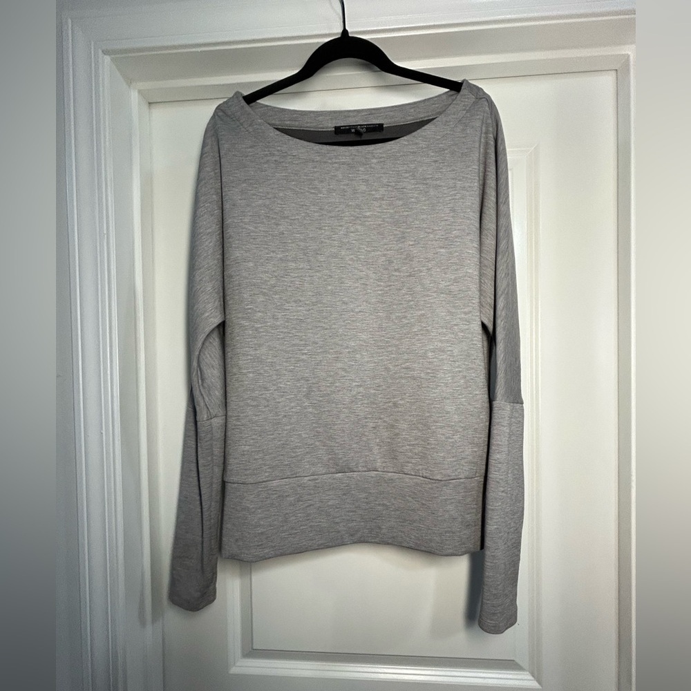 WHBM Gray‎ Boatneck Long Sleeve Sweatshirt